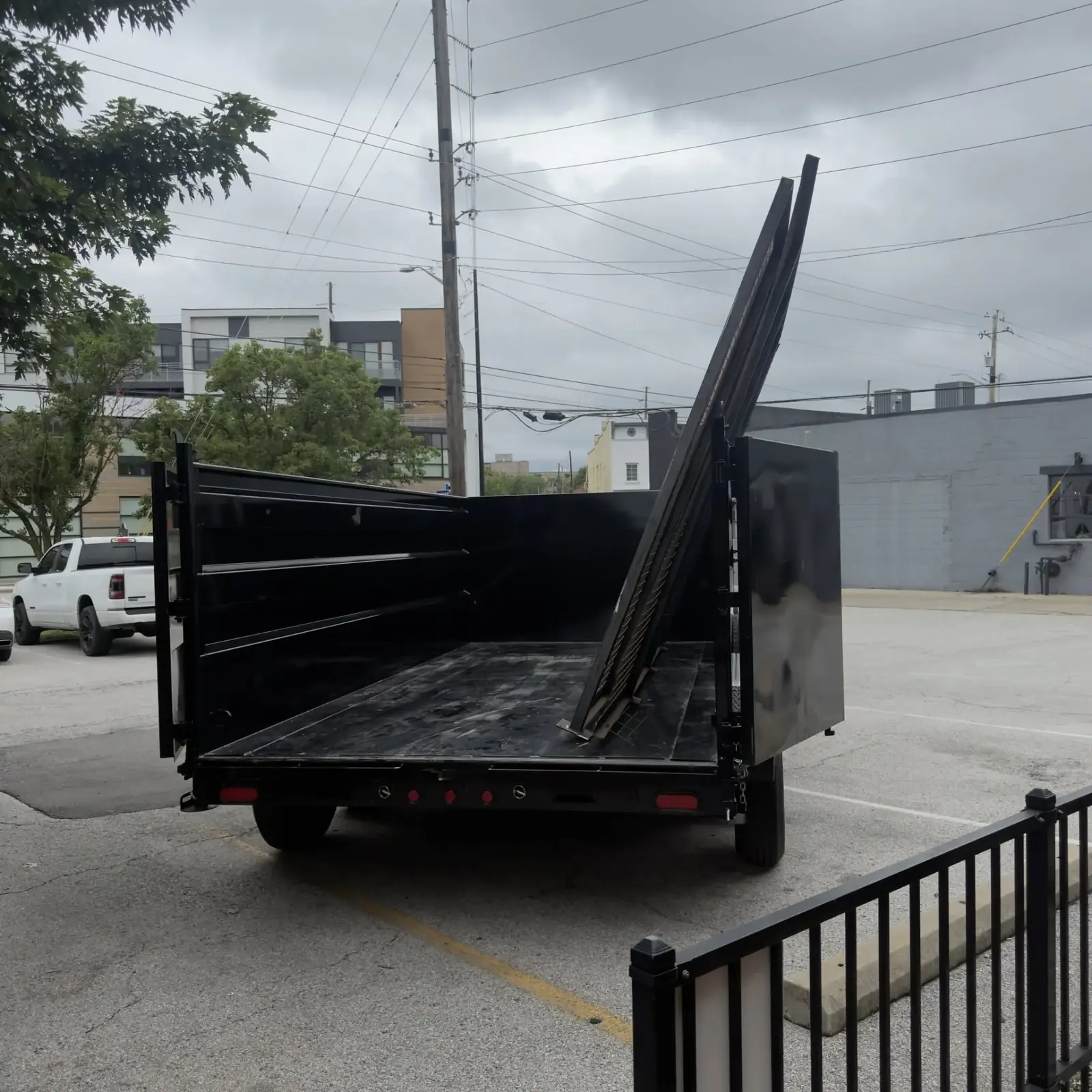 Clean empty Boone Bros dump trailer ready for the next job